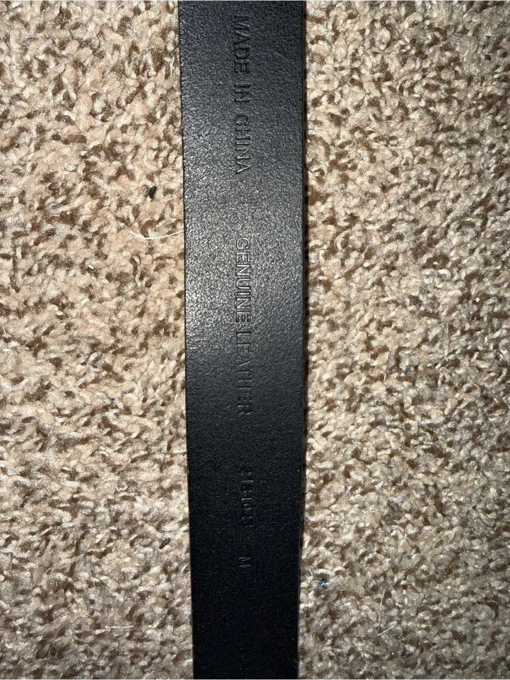 Caterpillar Black Leather Belt with Silver Buckle